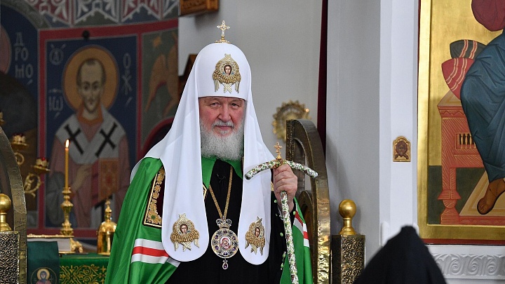 Патриарх Кирилл провел богослужение в белорусском Полоцке